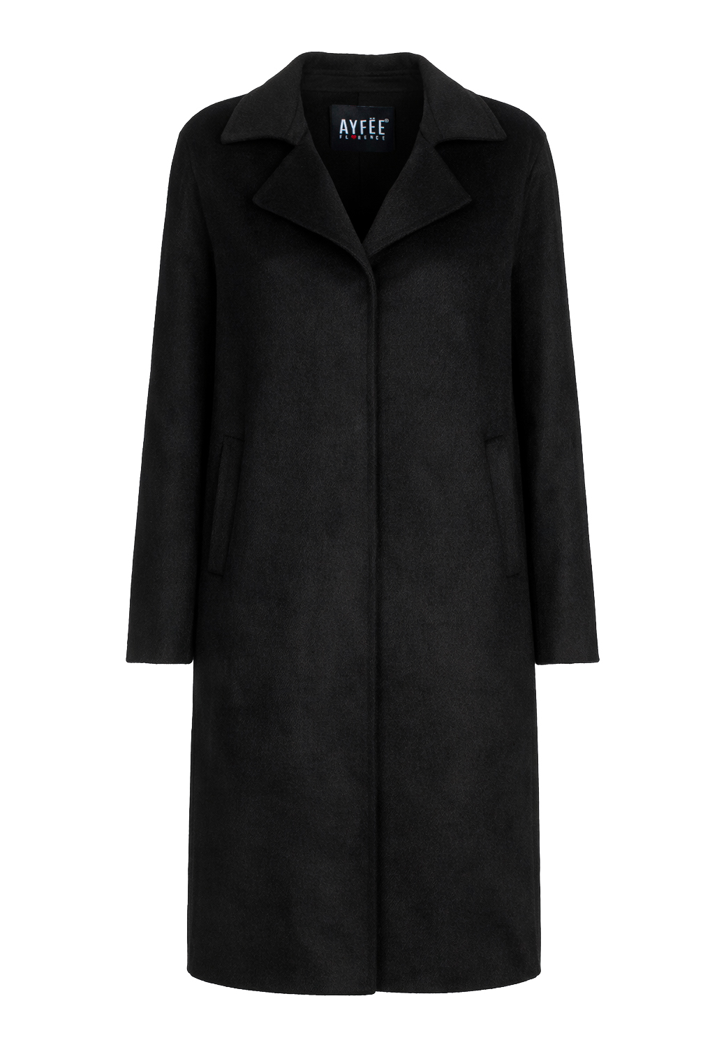 CAPPOTTO COLLAR DRITTO,4 TG,50%WO 50%PL,MADE IN PRC                     - BLACK